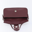 FENDI Mamma Baguette Shoulder Bag Leather Bordeaux Silver 8BR600 Auth am13362SAM-17