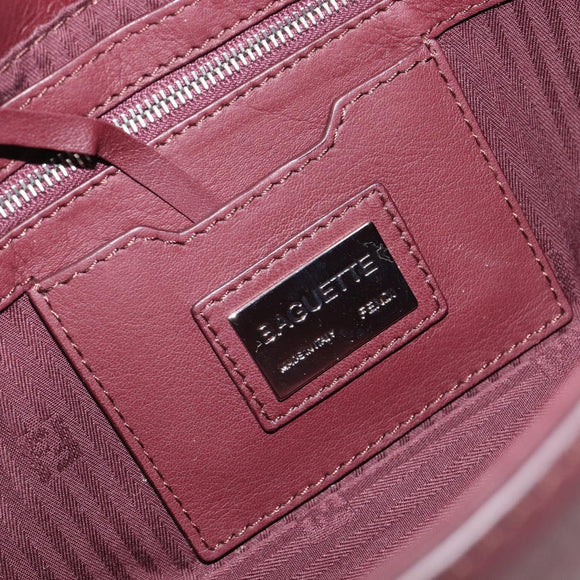 FENDI Mamma Baguette Shoulder Bag Leather Bordeaux Silver 8BR600 Auth am13362SAM