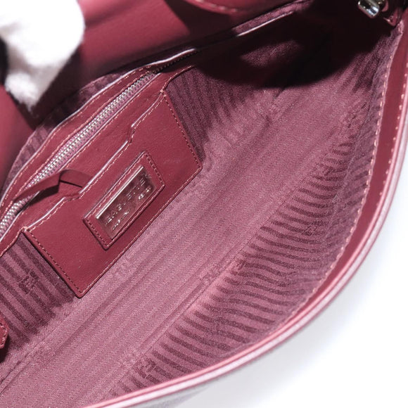 FENDI Mamma Baguette Shoulder Bag Leather Bordeaux Silver 8BR600 Auth am13362SAM
