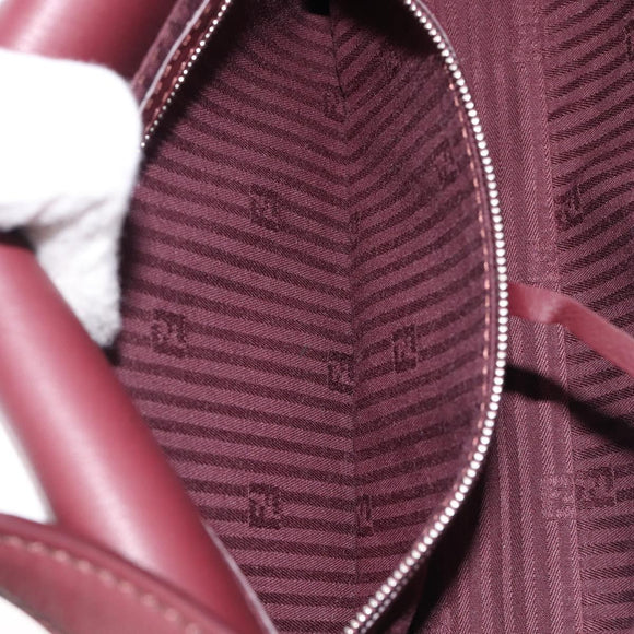FENDI Mamma Baguette Shoulder Bag Leather Bordeaux Silver 8BR600 Auth am13362SAM