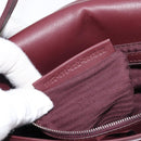 FENDI Mamma Baguette Shoulder Bag Leather Bordeaux Silver 8BR600 Auth am13362SAM-26
