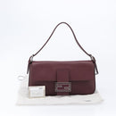 FENDI Mamma Baguette Shoulder Bag Leather Bordeaux Silver 8BR600 Auth am13362SAM-31