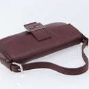FENDI Mamma Baguette Shoulder Bag Leather Bordeaux Silver 8BR600 Auth am13362SAM-6