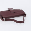 FENDI Mamma Baguette Shoulder Bag Leather Bordeaux Silver 8BR600 Auth am13362SAM-7