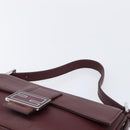 FENDI Mamma Baguette Shoulder Bag Leather Bordeaux Silver 8BR600 Auth am13362SAM-8