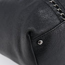 CHANEL Luxury Line Chain Tote Bag Leather Black Silver A31702 CC Auth am13366SAM-11