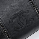 CHANEL Luxury Line Chain Tote Bag Leather Black Silver A31702 CC Auth am13366SAM-15