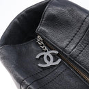 CHANEL Luxury Line Chain Tote Bag Leather Black Silver A31702 CC Auth am13366SAM-16