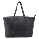 CHANEL Luxury Line Chain Tote Bag Leather Black Silver A31702 CC Auth am13366SAM-2