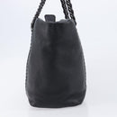 CHANEL Luxury Line Chain Tote Bag Leather Black Silver A31702 CC Auth am13366SAM-5