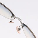 CHANEL CC Rimless Sunglasses Metal Blue Silver CC Auth am13369V-14