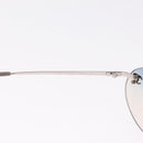 CHANEL CC Rimless Sunglasses Metal Blue Silver CC Auth am13369V-15