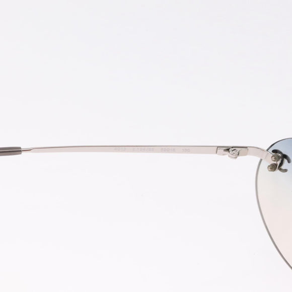 CHANEL CC Rimless Sunglasses Metal Blue Silver CC Auth am13369V