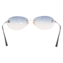 CHANEL CC Rimless Sunglasses Metal Blue Silver CC Auth am13369V-3