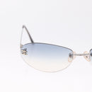 CHANEL CC Rimless Sunglasses Metal Blue Silver CC Auth am13369V-4