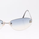 CHANEL CC Rimless Sunglasses Metal Blue Silver CC Auth am13369V-5