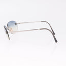 CHANEL CC Rimless Sunglasses Metal Blue Silver CC Auth am13369V-8