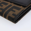 FENDI Zucca Canvas Long Wallet Brown Silver 8M0032 Auth am13370V-10