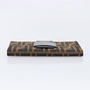 FENDI Zucca Canvas Long Wallet Brown Silver 8M0032 Auth am13370V-7