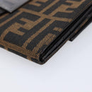 FENDI Zucca Canvas Long Wallet Brown Silver 8M0032 Auth am13370V-8
