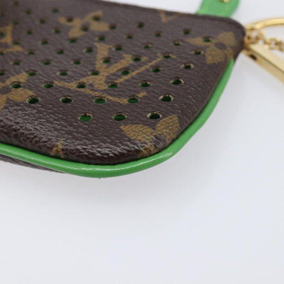 LOUIS VUITTON Monogram Perfo Pochette Cles Coin Purse Green M95186 Auth am13375M