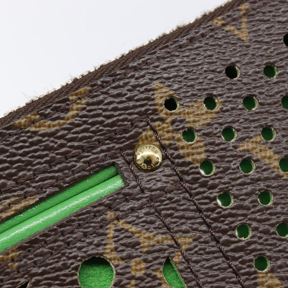 LOUIS VUITTON Monogram Perfo Pochette Cles Coin Purse Green M95186 Auth am13375M