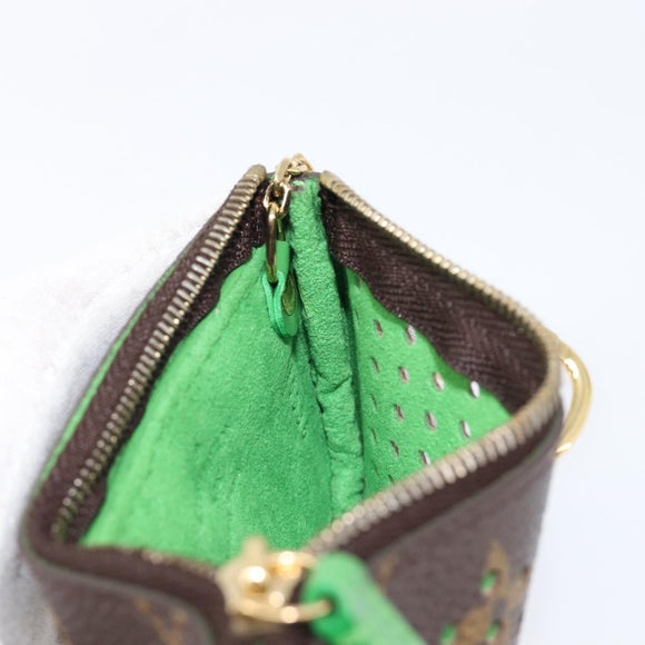 LOUIS VUITTON Monogram Perfo Pochette Cles Coin Purse Green M95186 Auth am13375M