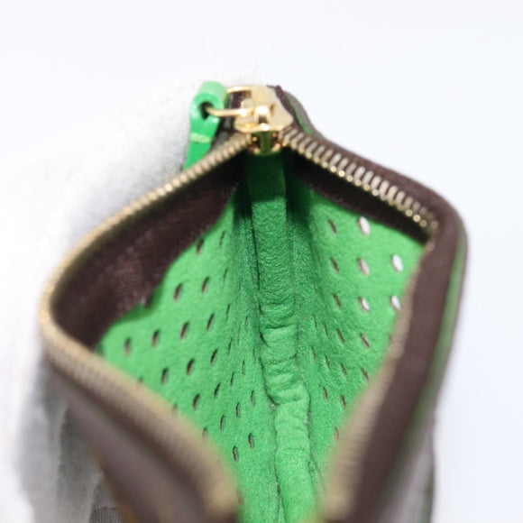 LOUIS VUITTON Monogram Perfo Pochette Cles Coin Purse Green M95186 Auth am13375M