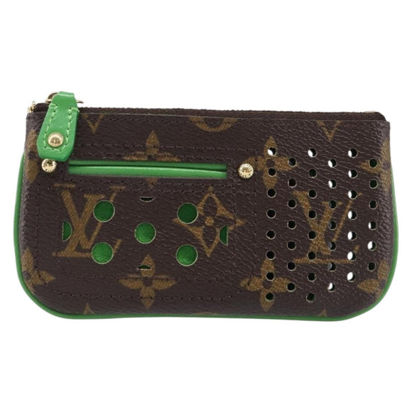 LOUIS VUITTON Monogram Perfo Pochette Cles Coin Purse Green M95186 Auth am13375M