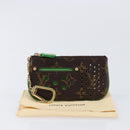 LOUIS VUITTON Monogram Perfo Pochette Cles Coin Purse Green M95186 Auth am13375M-21