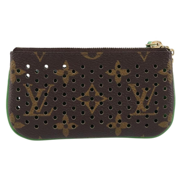 LOUIS VUITTON Monogram Perfo Pochette Cles Coin Purse Green M95186 Auth am13375M