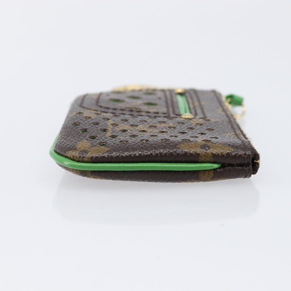 LOUIS VUITTON Monogram Perfo Pochette Cles Coin Purse Green M95186 Auth am13375M