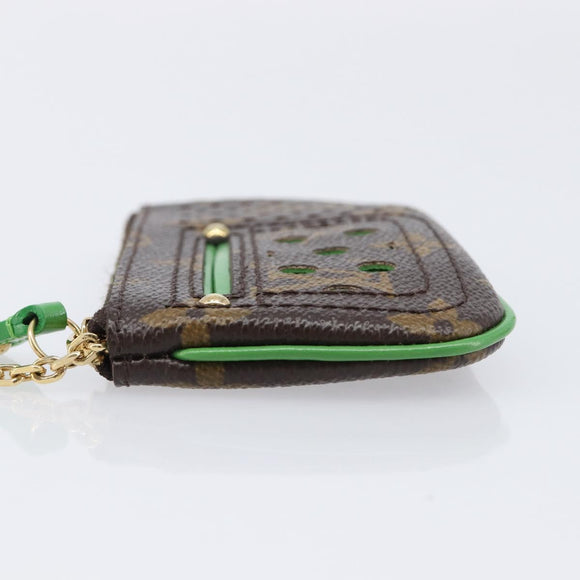 LOUIS VUITTON Monogram Perfo Pochette Cles Coin Purse Green M95186 Auth am13375M