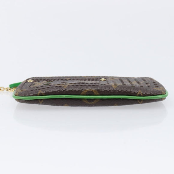 LOUIS VUITTON Monogram Perfo Pochette Cles Coin Purse Green M95186 Auth am13375M