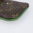 LOUIS VUITTON Monogram Perfo Pochette Cles Coin Purse Green M95186 Auth am13375M-8