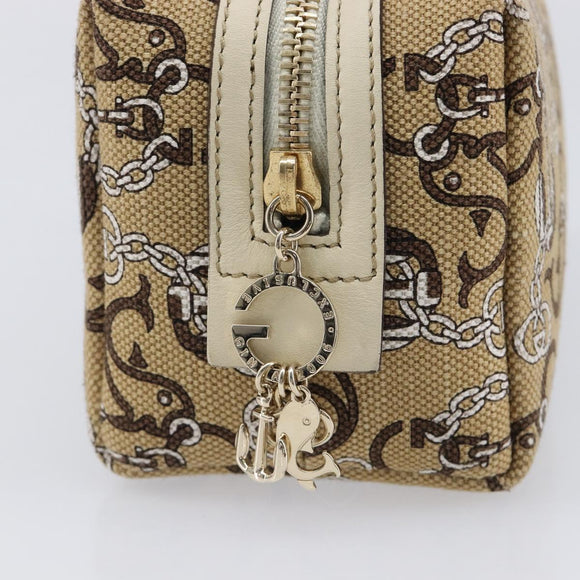 GUCCI Whale Pattern Pouch Canvas Brown Gold 29595 Auth am13376V