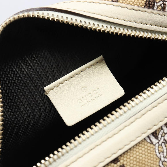 GUCCI Whale Pattern Pouch Canvas Brown Gold 29595 Auth am13376V