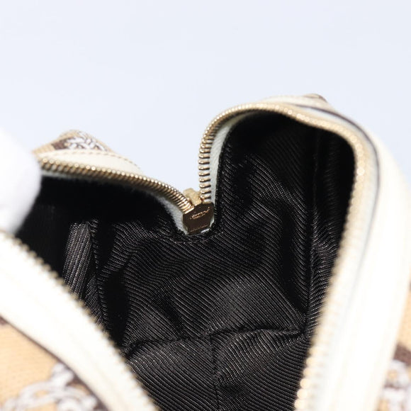 GUCCI Whale Pattern Pouch Canvas Brown Gold 29595 Auth am13376V