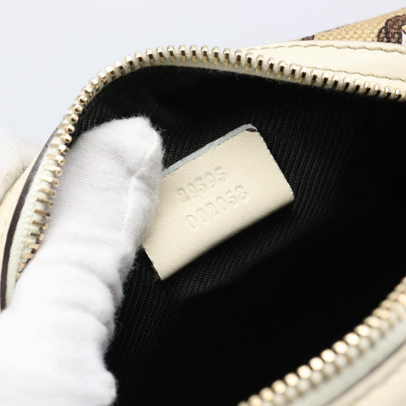 GUCCI Whale Pattern Pouch Canvas Brown Gold 29595 Auth am13376V