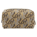 GUCCI Whale Pattern Pouch Canvas Brown Gold 29595 Auth am13376V-3