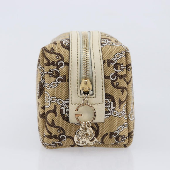 GUCCI Whale Pattern Pouch Canvas Brown Gold 29595 Auth am13376V