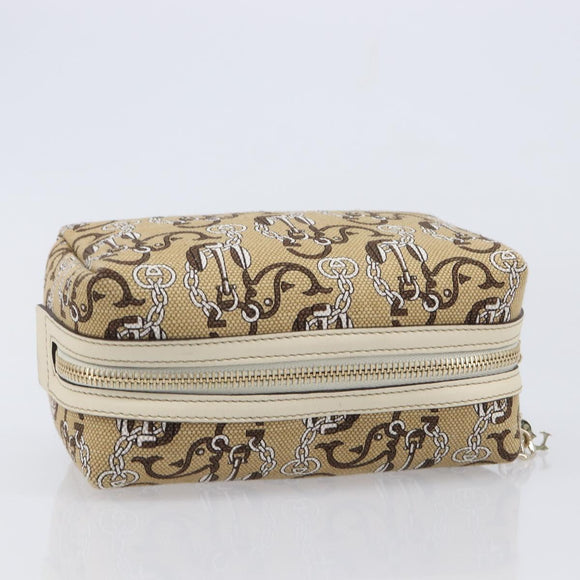 GUCCI Whale Pattern Pouch Canvas Brown Gold 29595 Auth am13376V