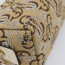 GUCCI Whale Pattern Pouch Canvas Brown Gold 29595 Auth am13376V-9