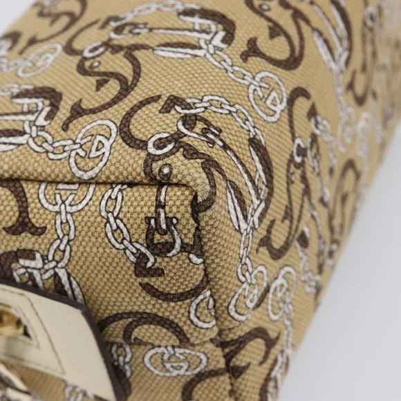 GUCCI Whale Pattern Pouch Canvas Brown Gold 29595 Auth am13376V