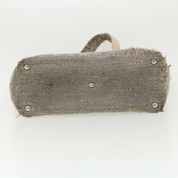 CHANEL Cambon Line Tote Bag Pink Gray CC Auth am3204