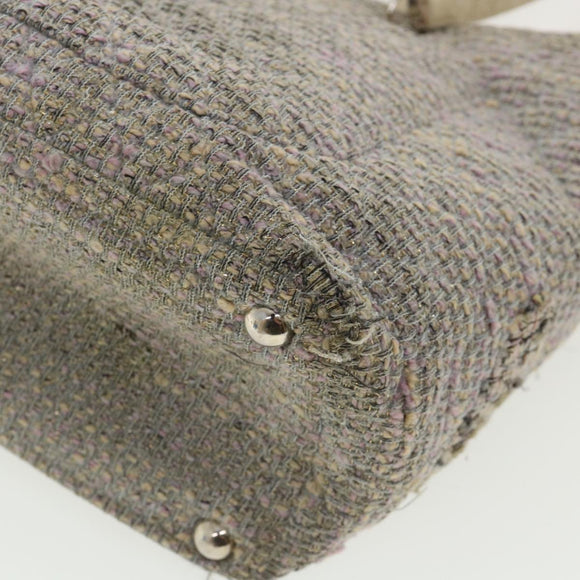 CHANEL Cambon Line Tote Bag Pink Gray CC Auth am3204