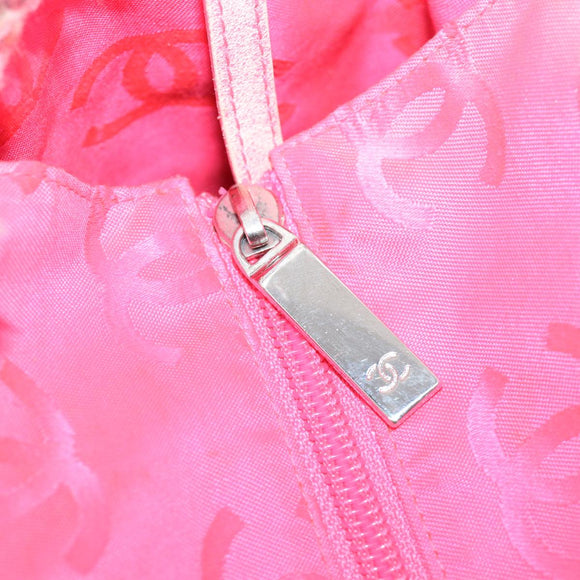 CHANEL Cambon Line Tote Bag Pink Gray CC Auth am3204