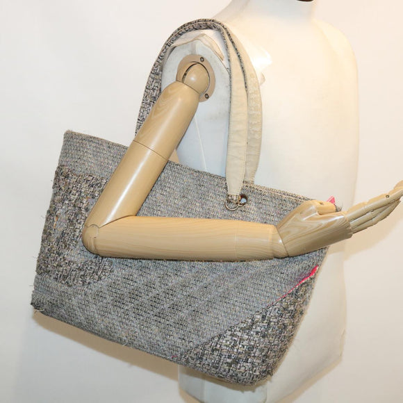 CHANEL Cambon Line Tote Bag Pink Gray CC Auth am3204