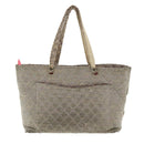CHANEL Cambon Line Tote Bag Pink Gray CC Auth am3204-2