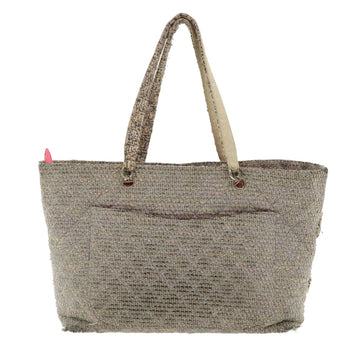 CHANEL Cambon Line Tote Bag Pink Gray CC Auth am3204 - 0